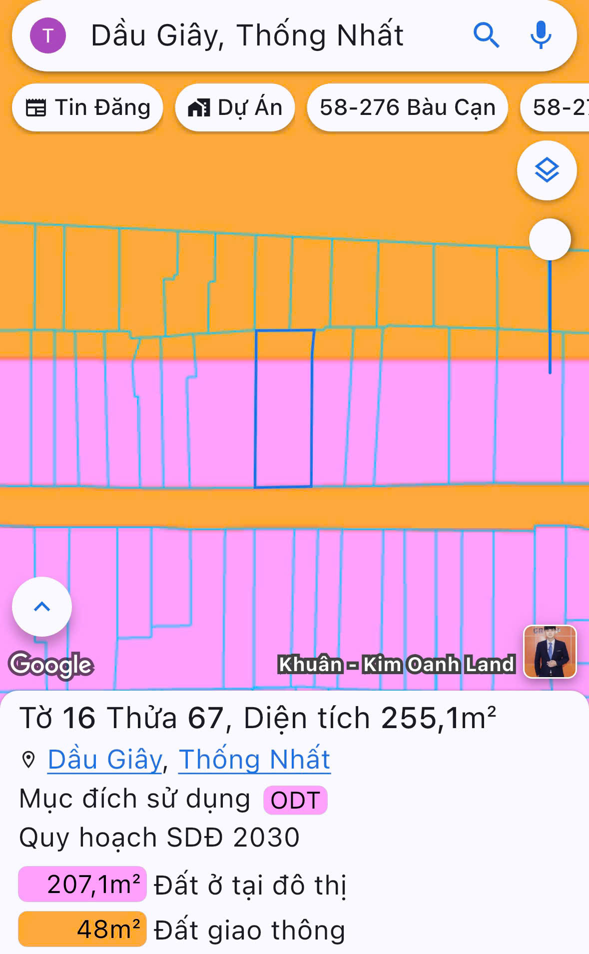 chinh chu can ban dat tai phuong dau giay – tp. dong nai